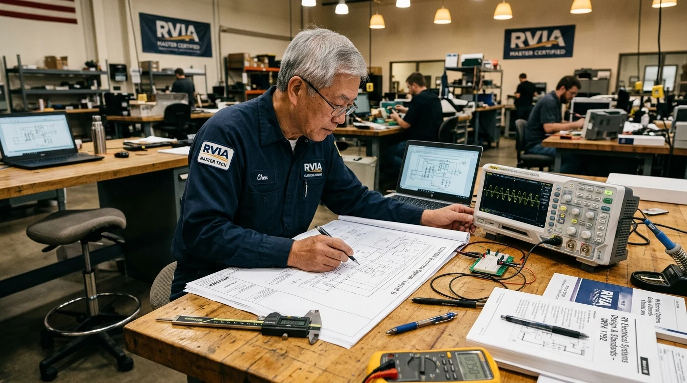 Certified RVIA Master Technician Diagnostic Bay & Review Standards