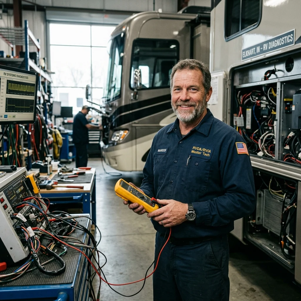 Marcus Vance, RVDA/RVIA Master Certified RV Technician in Elkhart Diagnostic Bay